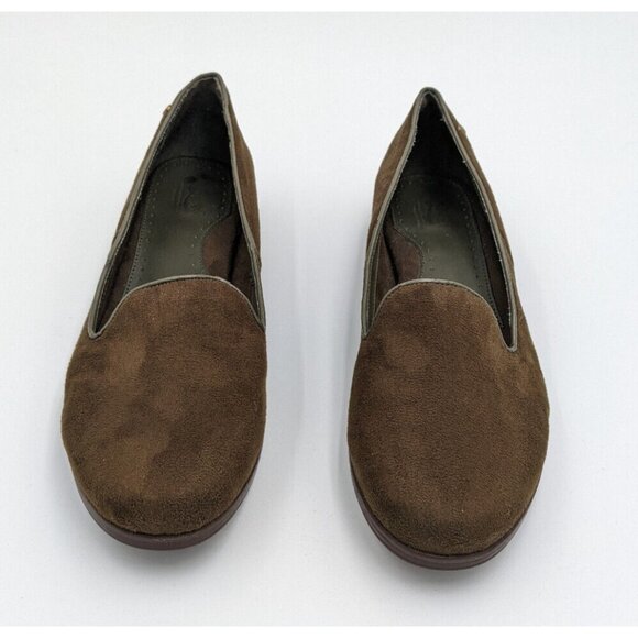 Bass Women's Flats Size 9 M Green Faux Suede Loafer Ballet - Picture 4 of 12